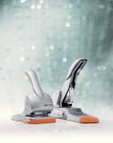 Perforator hartie 2 perforatii 65 coli metal Multicolor Rapid Perforator de mare capacitate Rapid HDC65 65 coli metalic cutie argintiu-portocaliu
