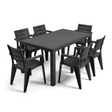Set de mobilier de grădină Palmer 6+1 grafit