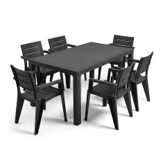 Set de mobilier de grădină Palmer 6+1 grafit