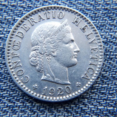 1p - 20 Rappen 1920 Elvetia foto