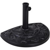 Outsunny Bază pentru Umbrelă Semicirculară de &Oslash;38 mm si &Oslash;48 mm cu Manivelă, 50x31x32 cm, Negru | Aosom Romania
