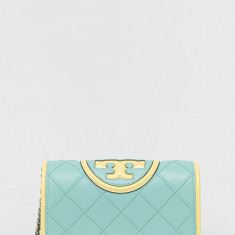 Tory Burch poseta de piele culoarea verde