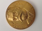 medalie Centenarul PODULUI DE LA CERNAVODA 14 SEPTEMBRIE 1895 ,Inginerul Anghel Saligni .Bronz aurit.