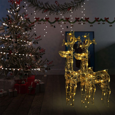vidaXL Decorațiuni reni de Crăciun, 2 buc., 60x16x100 cm, acril foto