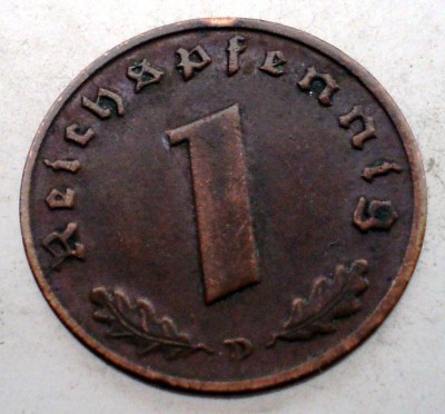 2.439 GERMANIA 1 REICHSPFENNIG 1937 D foto