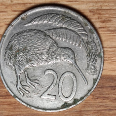 Noua Zeelanda - moneda de colectie - 20 cents 1967 - pasarea Kiwi , frumoasa !