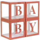 Set 4 cuburi/cutii rose gold BABY 30 cm