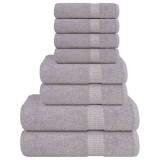 Set prosoape 8 piese gri 360 g/m&sup2; 100% bumbac
