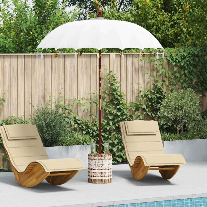 vidaXL Parasol Balinez 260 Crem 180-190 cm Bumbac și lemn masiv 3356881