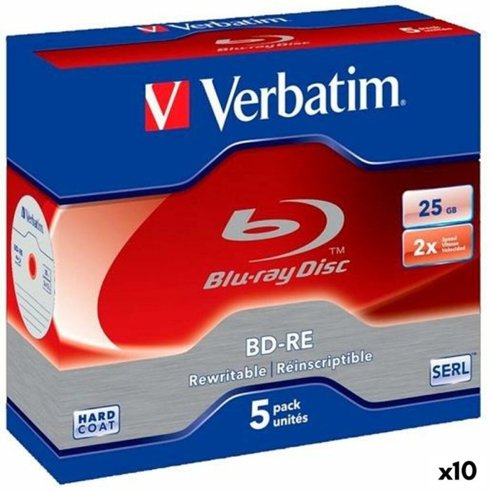 Blu-ray BD-RE Verbatim 25 GB 6x 5 Piese (10 Unități)