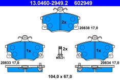 ATE 13.0460-2949.2 set placute frana,frana disc foto