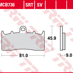 Set placute frana fata TRW MCB736 - BMW R 850 R - R 1100 S - R 1150 GS Adventure - R 1150 RS - K 1200 - R 1200 - K 1300 - K 1600