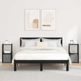 vidaXL Noptieră 2 pcs Stejar Negru 30,5 x 27 x 59,5 cm Lemn compozit 8000615