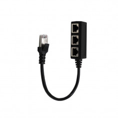 Splitter Ethernet RJ45 Cable Adapter Black foto