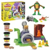 PLAY DOH POVESTIRI CU TESTOASE NINJA ADOLESCENTE MUTANTE SET PIZZA TAIE SI ARUNCA