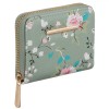 Portofel Femei Exclusivo, Imprimeu Floral, Verde Menta, 11x9x3cm, Oem