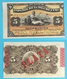 Cuba 5 Pesos 1896 &#039;Pre-Republică&#039; aUNC serie: 0247252 p#48