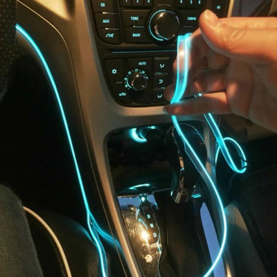 Kit fir flexibil 2.3 mm lumina Ambientala Auto lungime 5 m invertor auto 12v inclus culoare verde foto