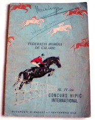 Program Al IV-lea Concurs Hipic International, Federatia de Calarie a RPR 1958 foto