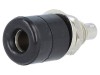 Conector banană 4mm soclu 20A nichelat negru &Oslash;7,5mm