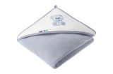 Prosop de baie cu gluga 100x100cm 100% bumbac Akuku Ursulet Gri