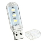 Cumpara ieftin Mini lampa USB portabila cu 3 LED-uri, iluminare alba, compatibila laptop, masina si power bank, carcasa transparenta