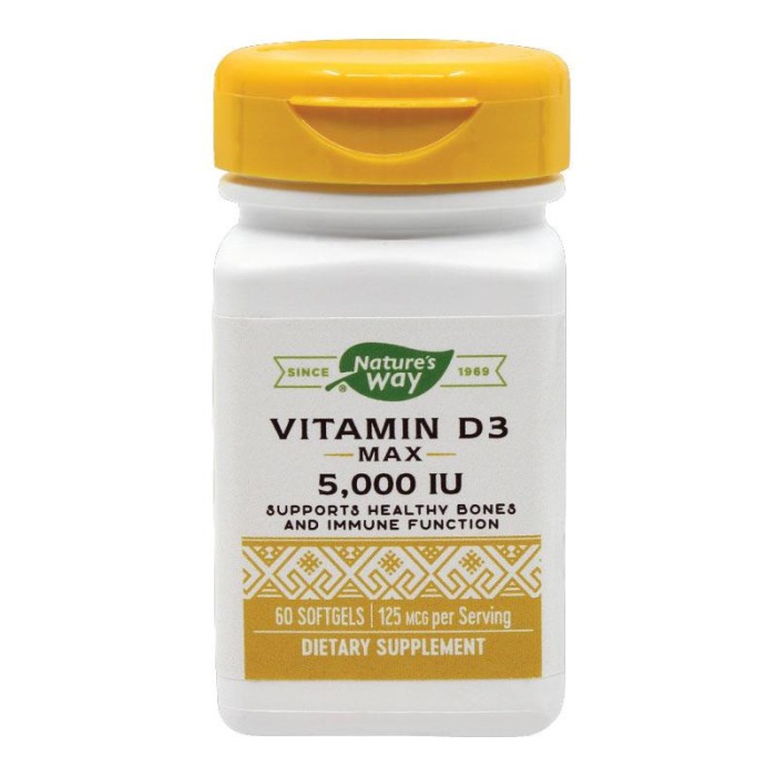 Vitamin D3 5000UI Nature&#039;s Way Secom 60cps