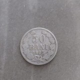 ROMANIA - 50 BANI 1885 , AG835 , CAROL I, L13.63