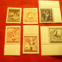 Serie mica Austria 1946 Expozitia Filatelica Niemals , 6 valori