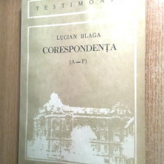 Lucian Blaga - Corespondenta (A-F), (Edit. Dacia, 1989) - autograf Mircea Cenusa