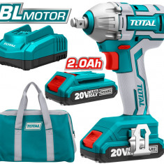 TOTAL - MASINA DE INSURUBAT CU IMPACT CU ACUMULATOR 20V-2.0AH LI-ION (2 ACUMULATORI) - 1/2" PowerTool TopQuality