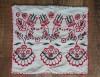 Fata de perna veche taraneasca, cusatura broderie de mana pe panza, model cu flori stilizate, vechi, vintage