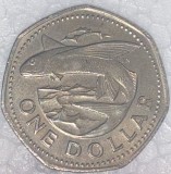 UN DOLLAR BARBADOS, MONEDA 1973(CU-NIKEL), America Centrala si de Sud