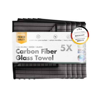 Laveta Microfibre Curatare Sticla ChemicalWorkz Carbon Fiber Glass Towel, 360 GSM, 40 x 40cm, 5 buc foto