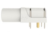 Soclu Banană Alb 4mm 24A Aurit PCB Poliamidă
