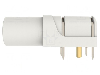 Soclu Banană Alb 4mm 24A Aurit PCB Poliamidă foto