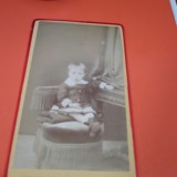 FOTO COPIL MIC 1878 VECHI PE CARTON GROS 10 7 CM DE COLECTIE RARA!!!