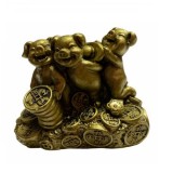 3 porci pe monede din rasina 7 cm, Model FS 85