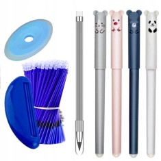 Set pix, 4 bucati functie stergere, grosime scriere 0.35 mm, 20 rezerve incluse