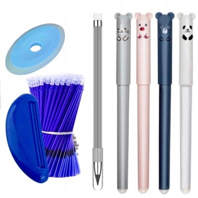 Set pix, 4 bucati functie stergere, grosime scriere 0.35 mm, 20 rezerve incluse foto