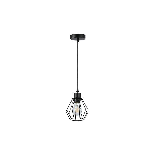 Lustra LED suspendata, design modern, 1 bec LED E27, abajur 140 mm, baza 10 cm, otel
