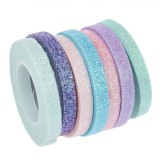 Set Benzi Adezive Washi Tape, Glitter, Multicolor, 7 Buc, 5m x 0.6cm, Oem