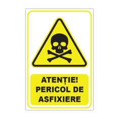Indicator de avertizare &bdquo;Atenție! Pericol de asfixiere&rdquo;