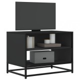 VidaXL Dulap TV, negru, 61x40x46 cm, lemn prelucrat și metal