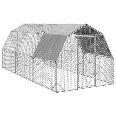 Pui de găină cu acoperiș 2,5x6x2,25 m oțel galvanizat foto