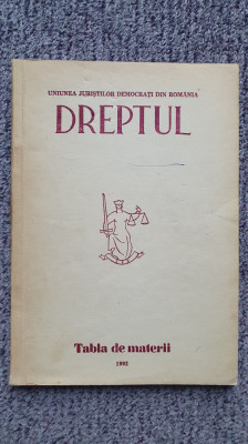 Revista Romana de Drept, Tabla de materii 1992, 116 pagini foto