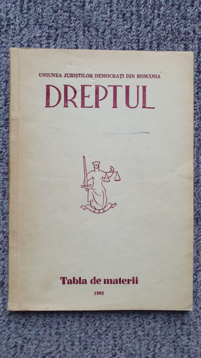 Revista Romana de Drept, Tabla de materii 1992, 116 pagini