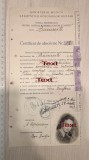 CERTIFICAT DE ABSOLVIRE CURS COAFEZA 1943 , STAMPILA REGALISTA SI TMBRE CU REGELE MIHAI