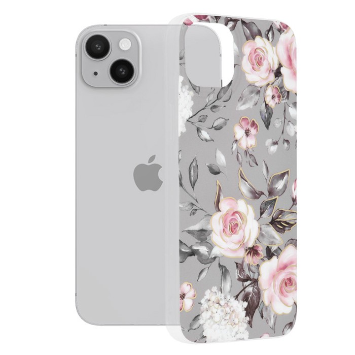 Husa iPhone 14 Plus Techsuit Marble, Bloom of Ruth Gray