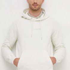 Pepe Jeans hanorac de bumbac Dave Hoodie barbati, culoarea bej, cu glugă, cu imprimeu